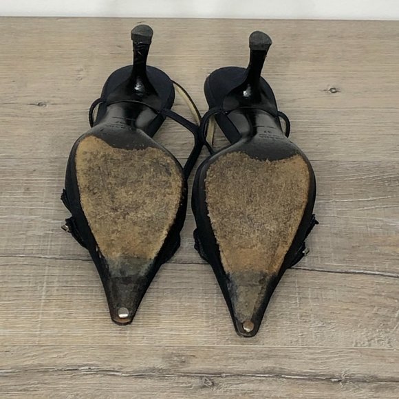 Vintage Prada Silk Jewel Gem Embellished Heels - Picture 7 of 7